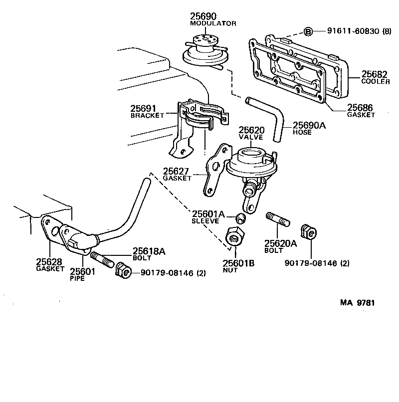 25870-41020 MODULATOR ASSY, EGR VACUUM product image