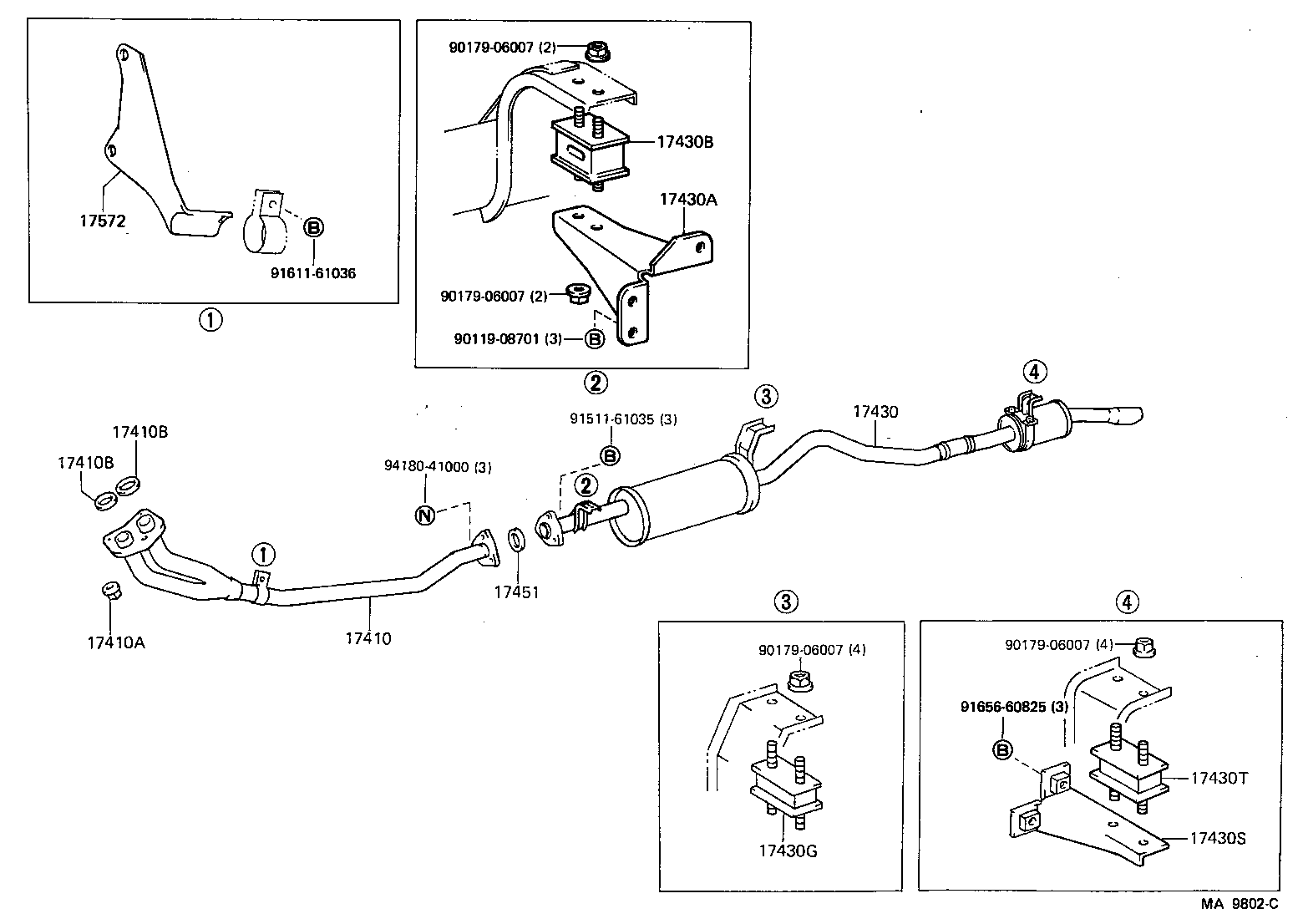 17402-61010 PIPE ASSY, EXHAUST, FRONT product image