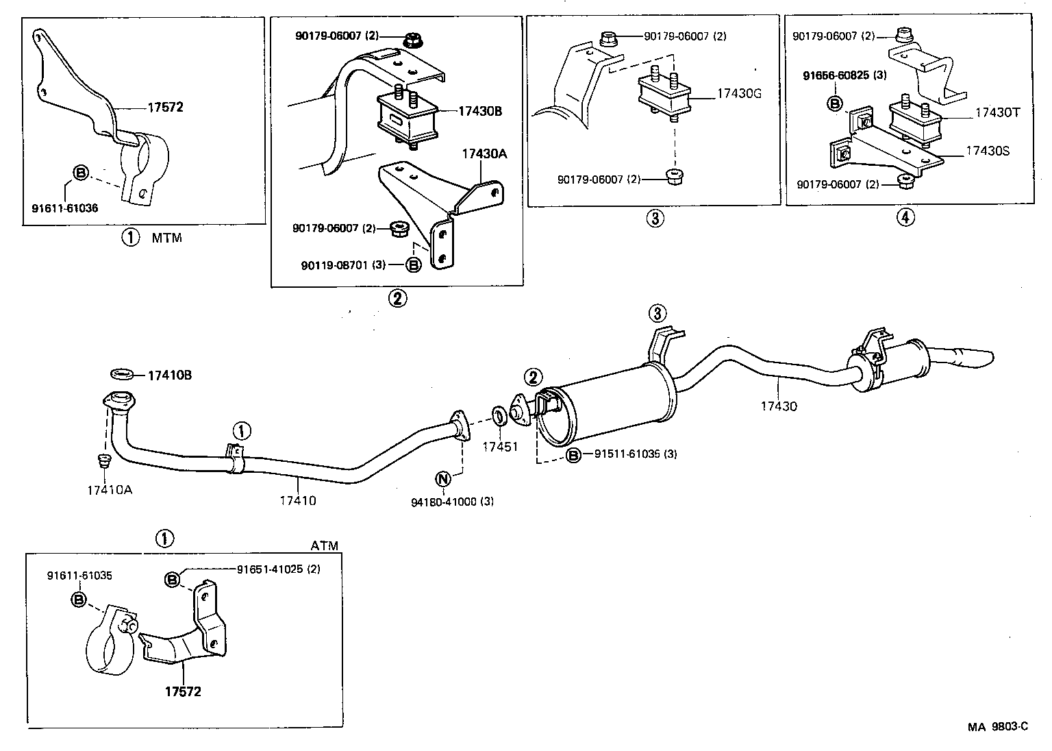 17402-61010 PIPE ASSY, EXHAUST, FRONT product image