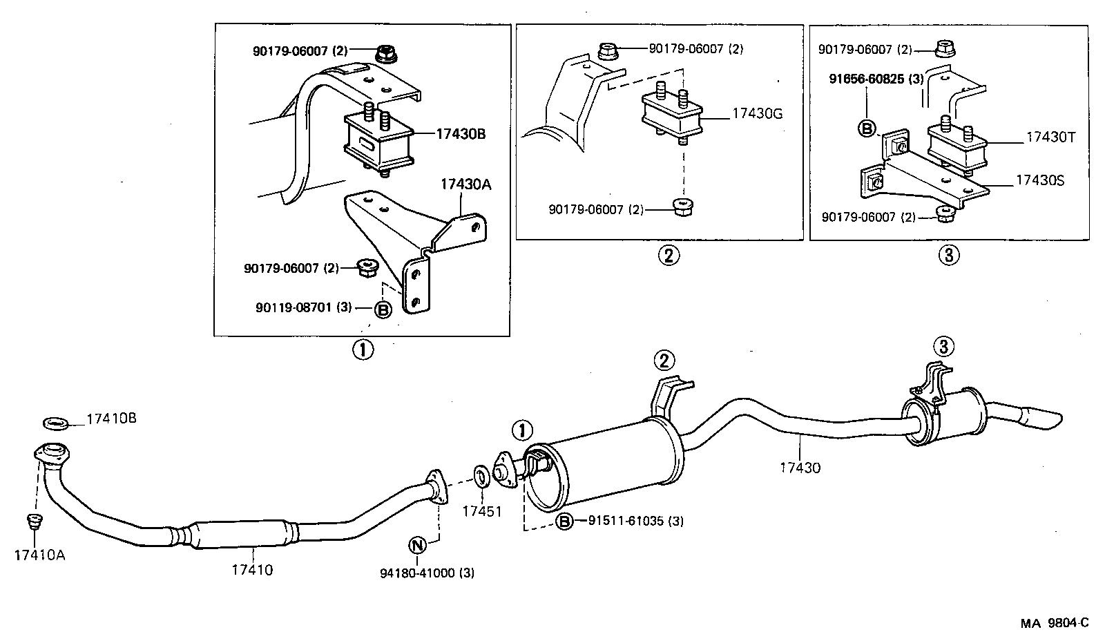 17402-61010 PIPE ASSY, EXHAUST, FRONT product image
