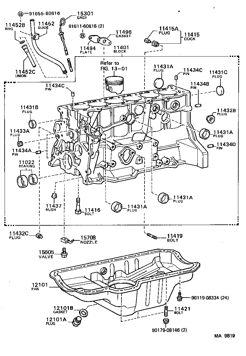 11401-49595 BLOCK SUB-ASSY, CYLINDER product image