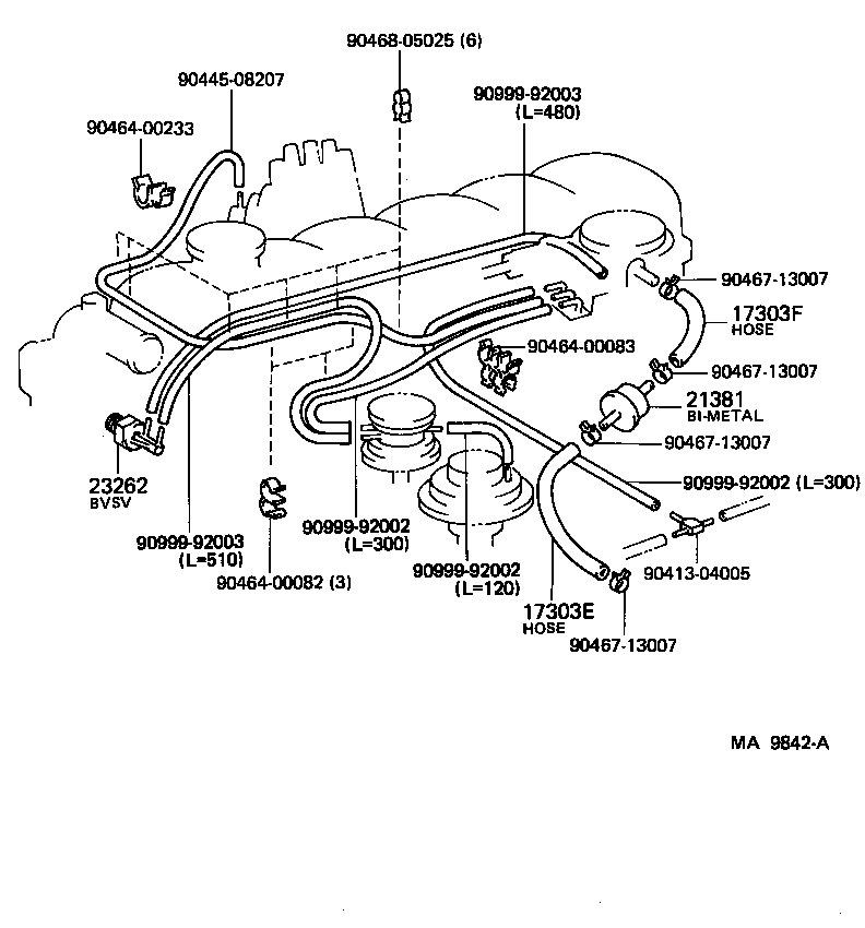 17303-61030 PIPE SUB-ASSY, AIR, NO.1 product image