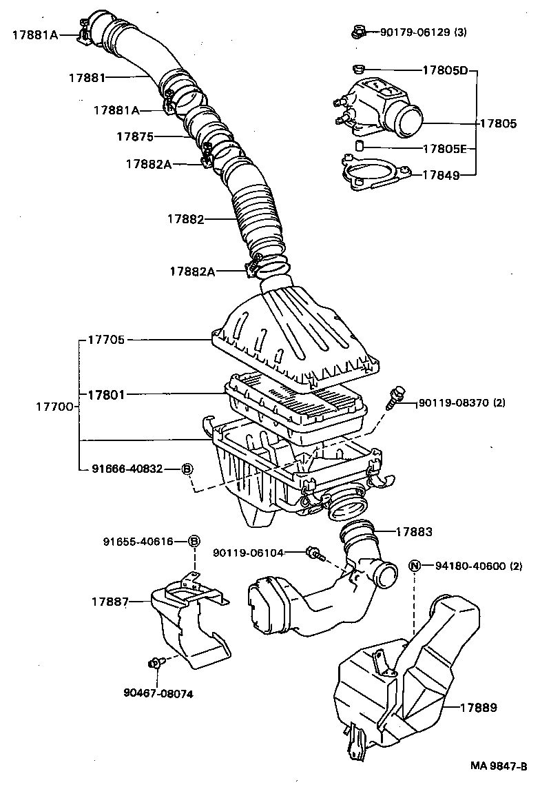 22250-74190 METER ASSY, INTAKE AIR FLOW product image