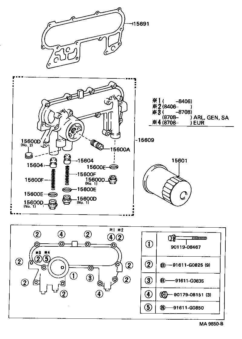 15609-54071 BRACKET SUB-ASSY, OIL FILTER product image
