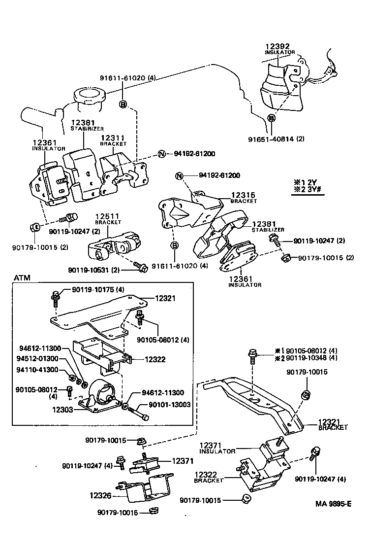 12322-73020 BRACKET, ENGINE MOUNTING, REAR NO.2 product image