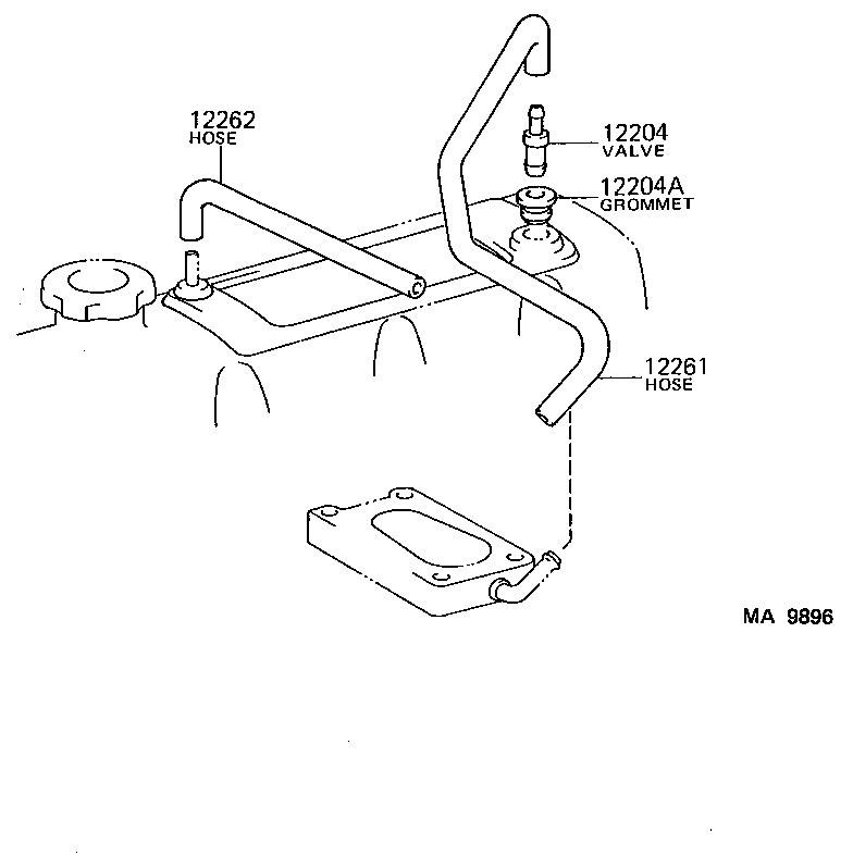 12261-54190 HOSE, VENTILATION product image