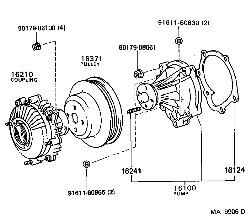 16100-59176 PUMP ASSY, ENGINE WATER product image