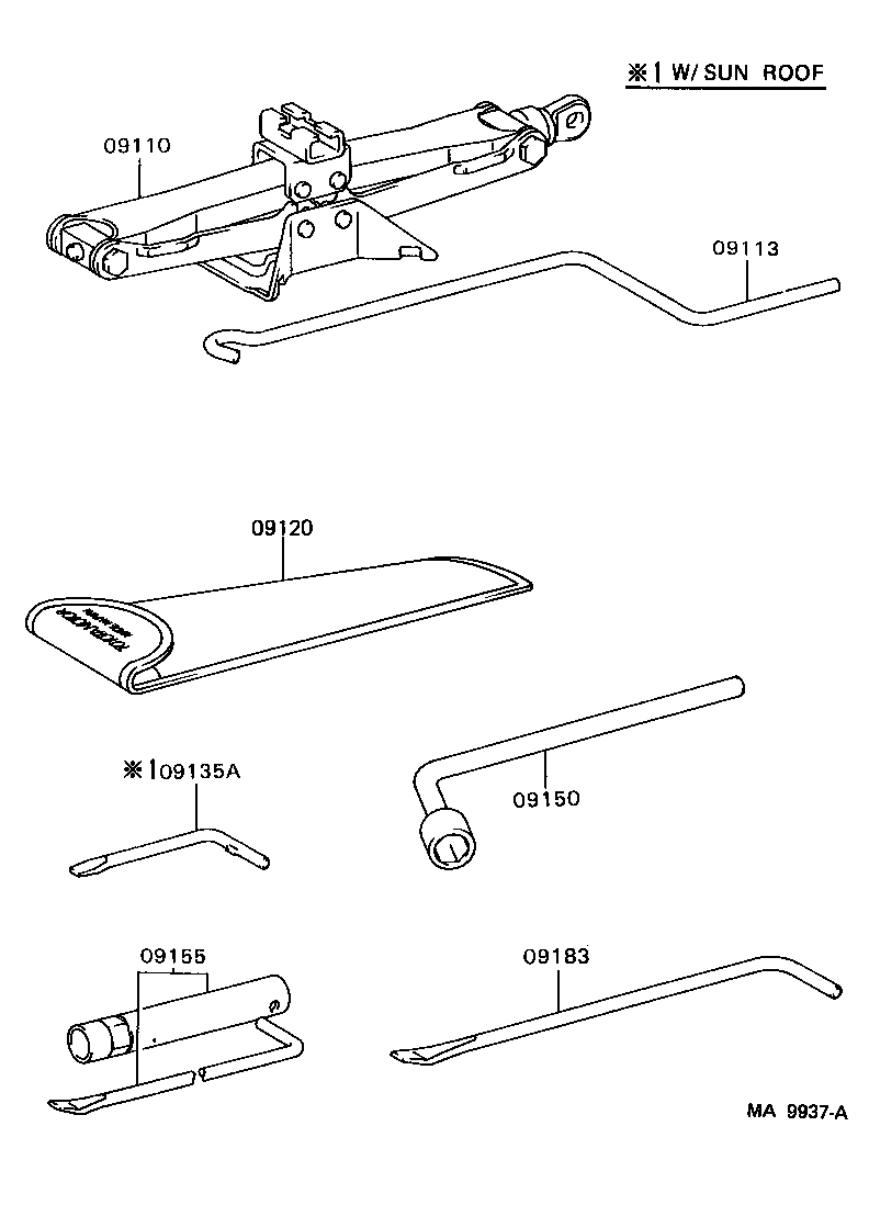 Toyota 09155-32010 WRENCH, SPARK PLUG