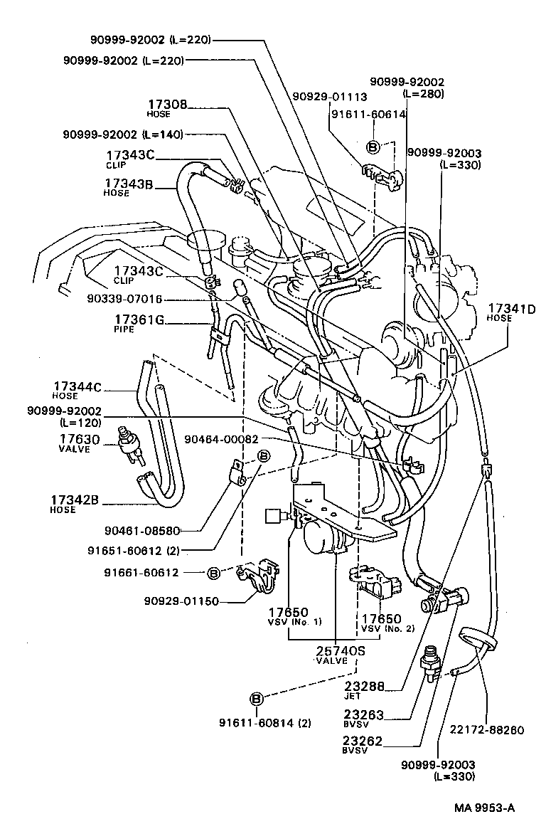 17341-16091 HOSE, NO.1(FOR IDLE-UP) product image
