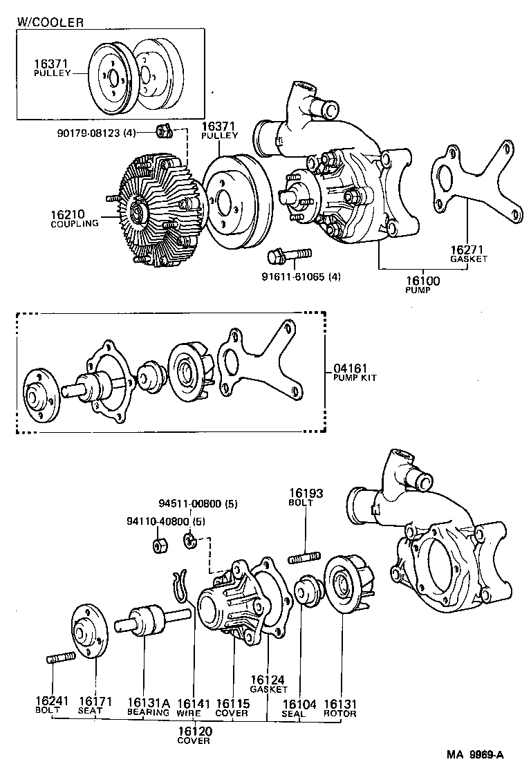 16100-69146 PUMP ASSY, ENGINE WATER product image