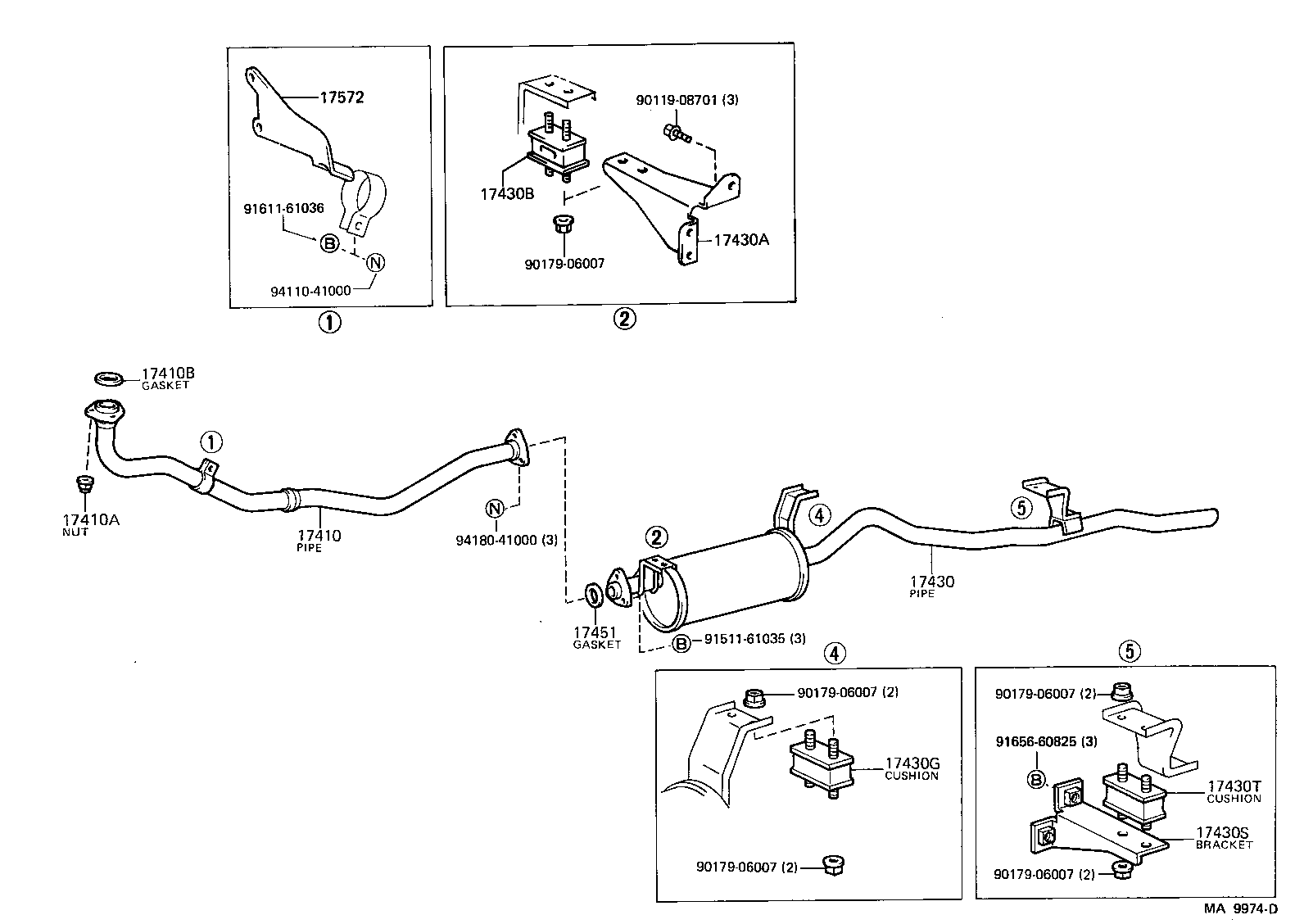 17405-58220 PIPE ASSY, EXHAUST, TAIL product image