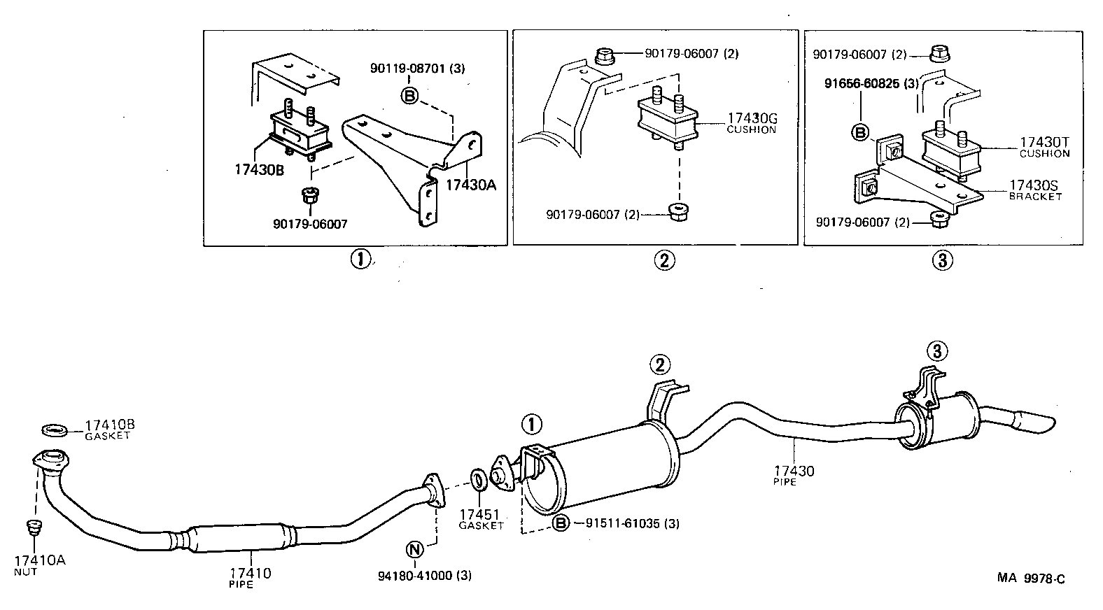17430-61260 PIPE ASSY, EXHAUST, TAIL product image