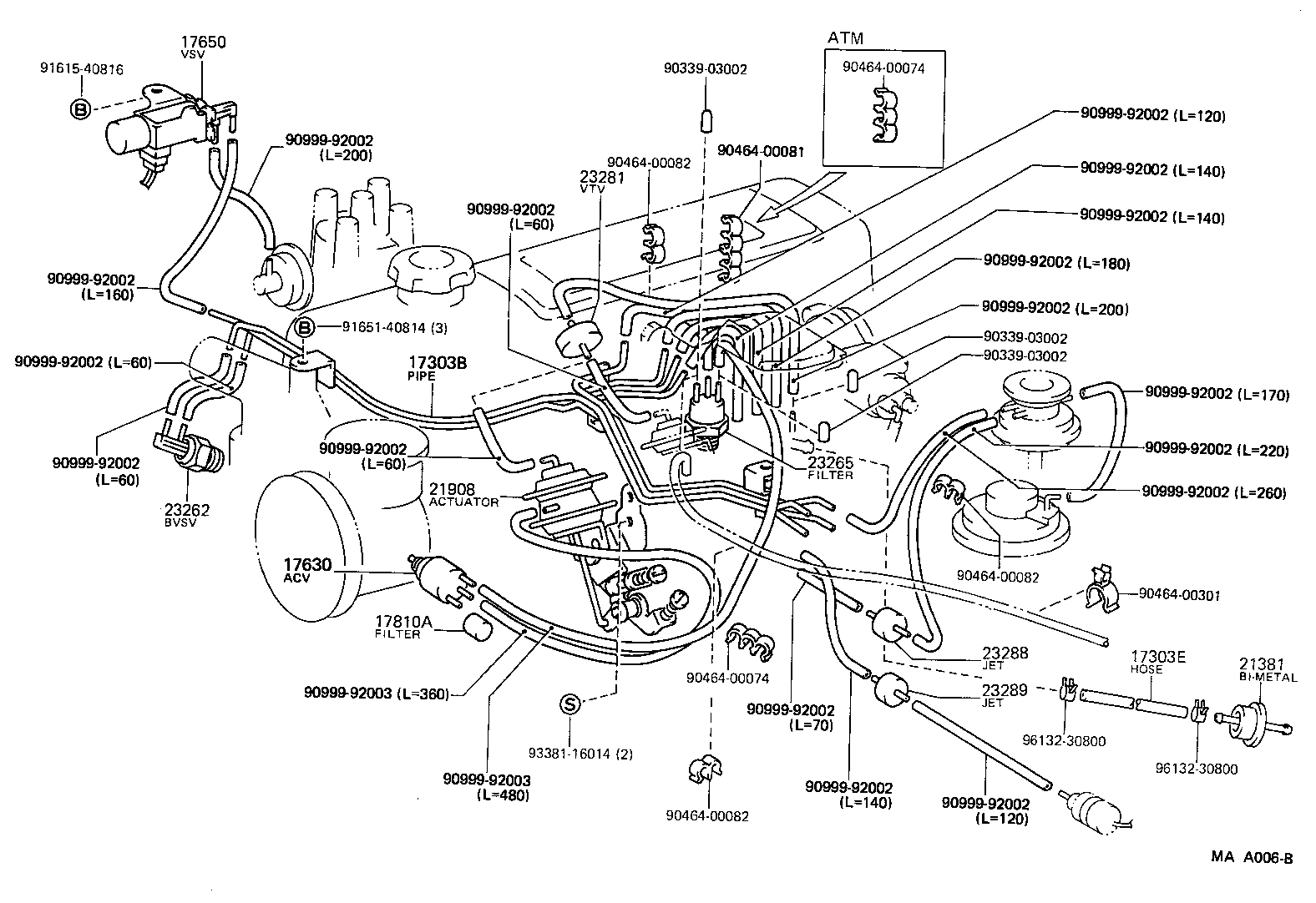 17303-71052 PIPE SUB-ASSY, AIR, NO.1 product image