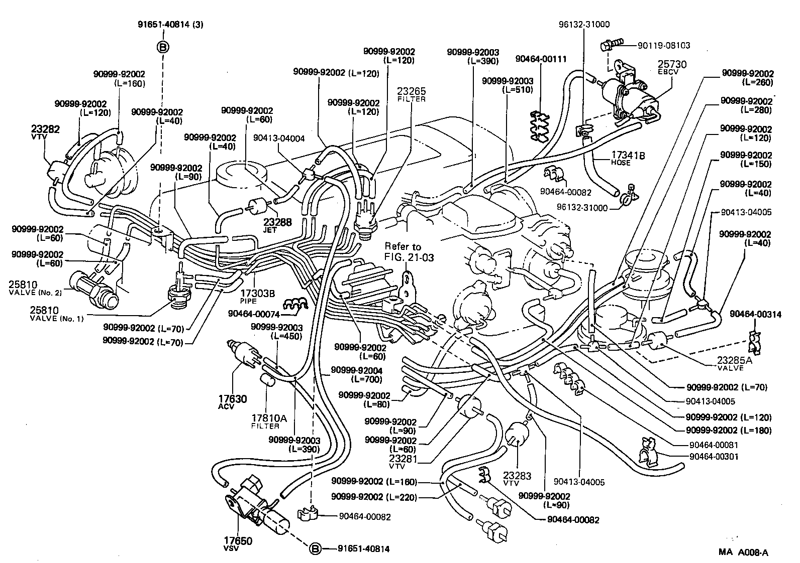 17303-71052 PIPE SUB-ASSY, AIR, NO.1 product image