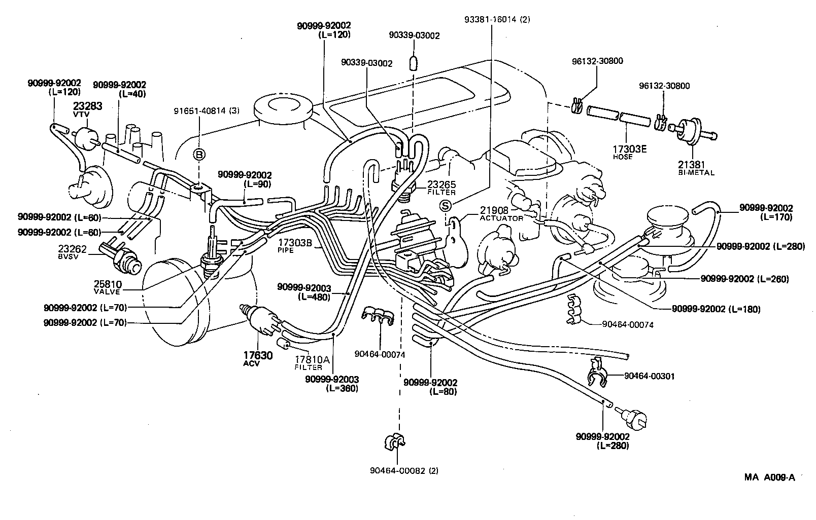 17303-71052 PIPE SUB-ASSY, AIR, NO.1 product image