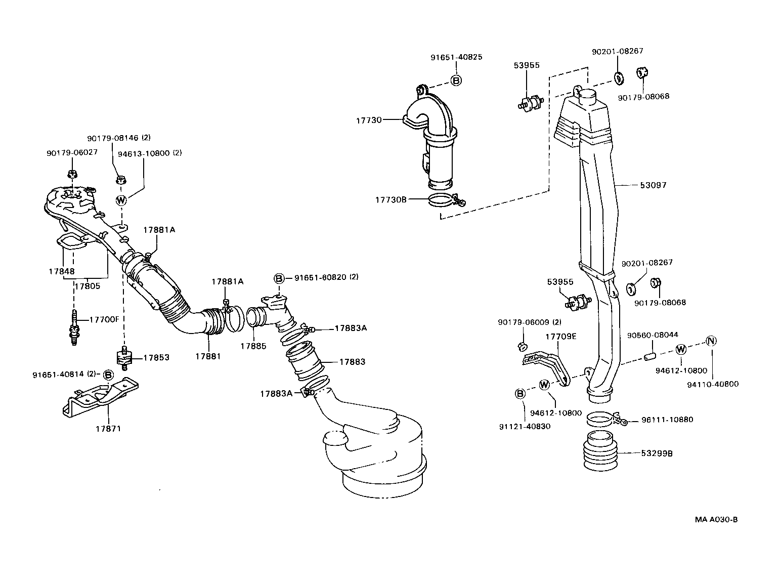 17805-73080 PIPE SUB-ASSY, AIR CLEANER, NO.1 product image