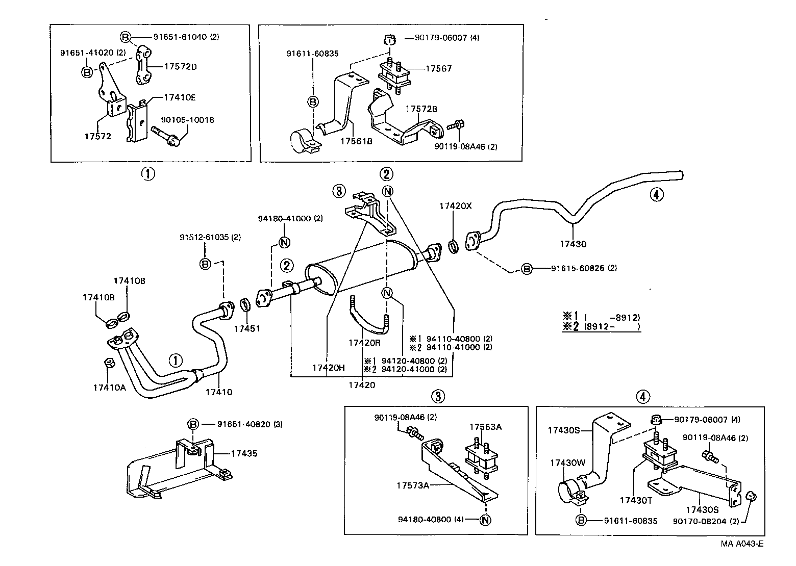 17410-73111 PIPE ASSY, EXHAUST, FRONT product image