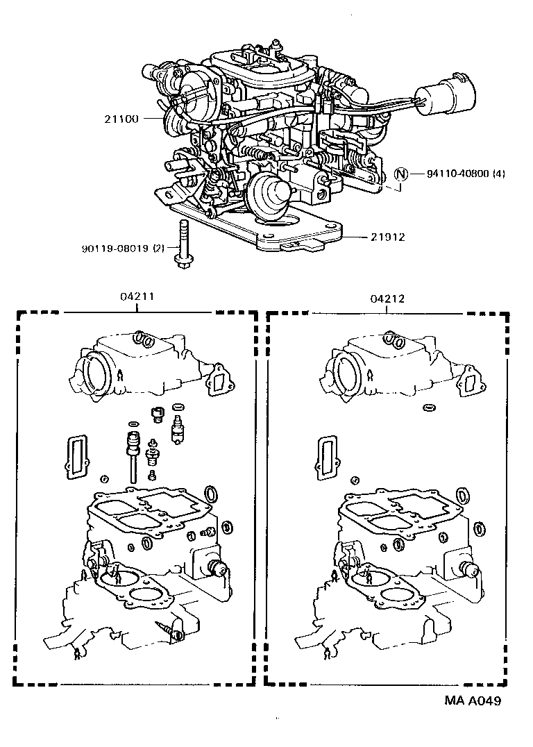21100-73261 CARBURETOR ASSY product image