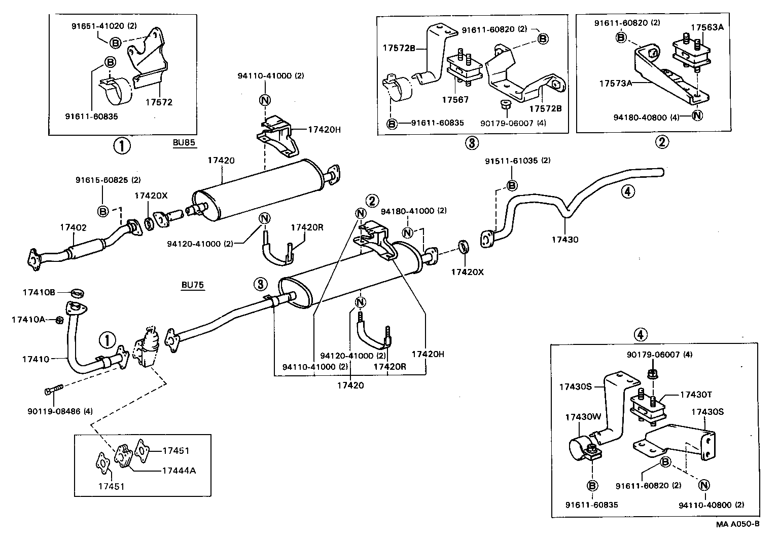 17403-56280 PIPE ASSY, EXHAUST, CENTER product image