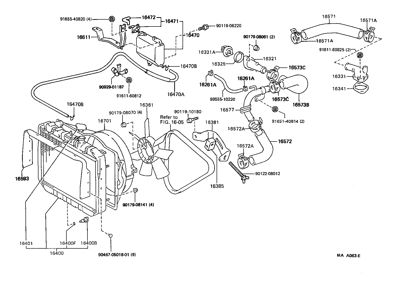 16572-54290 HOSE, RADIATOR, OUTLET product image