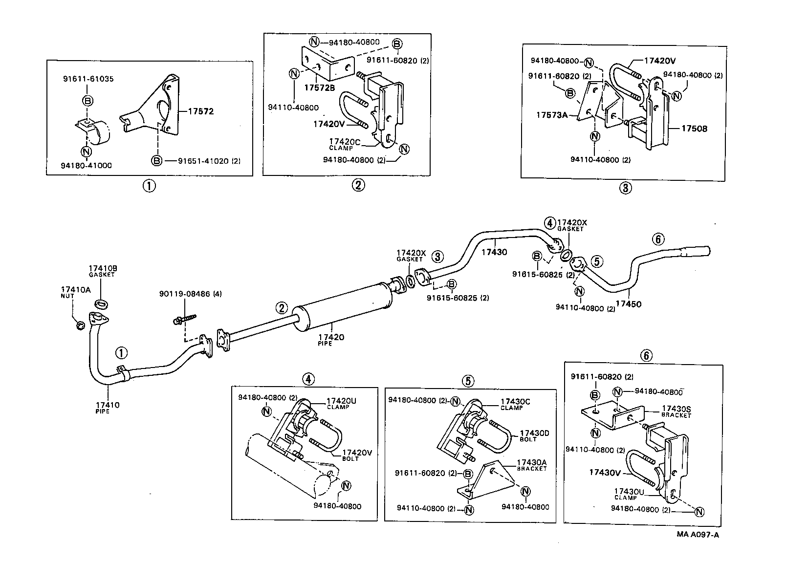 17571-36041 BRACKET, EXHAUST PIPE NO.1 SUPPORT product image