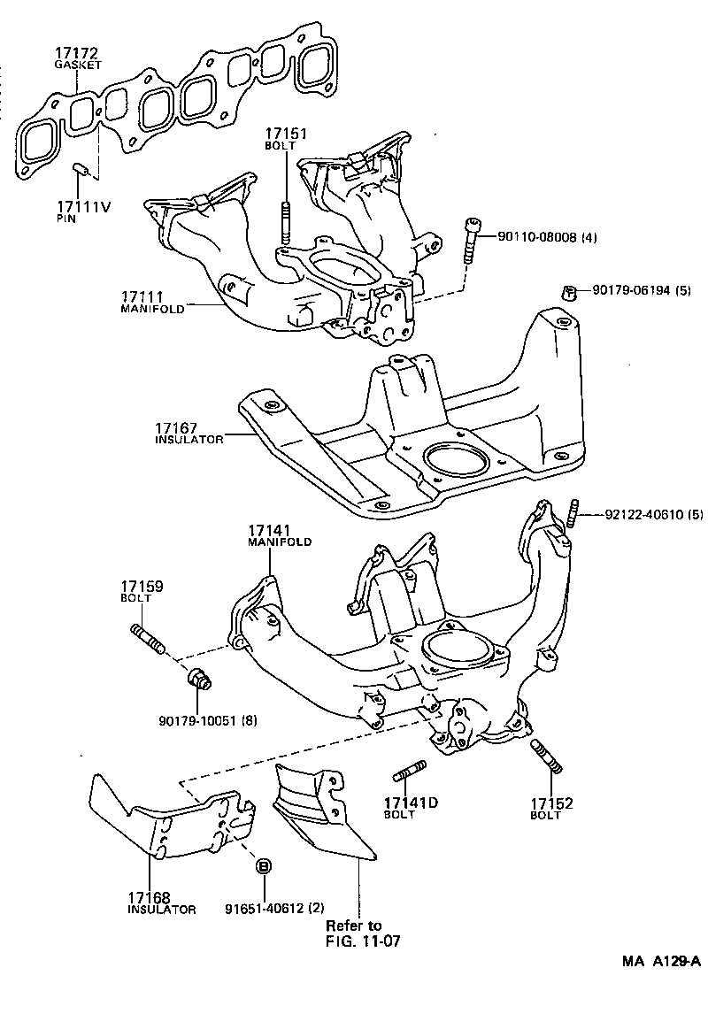 17141-54070 MANIFOLD, EXHAUST product image