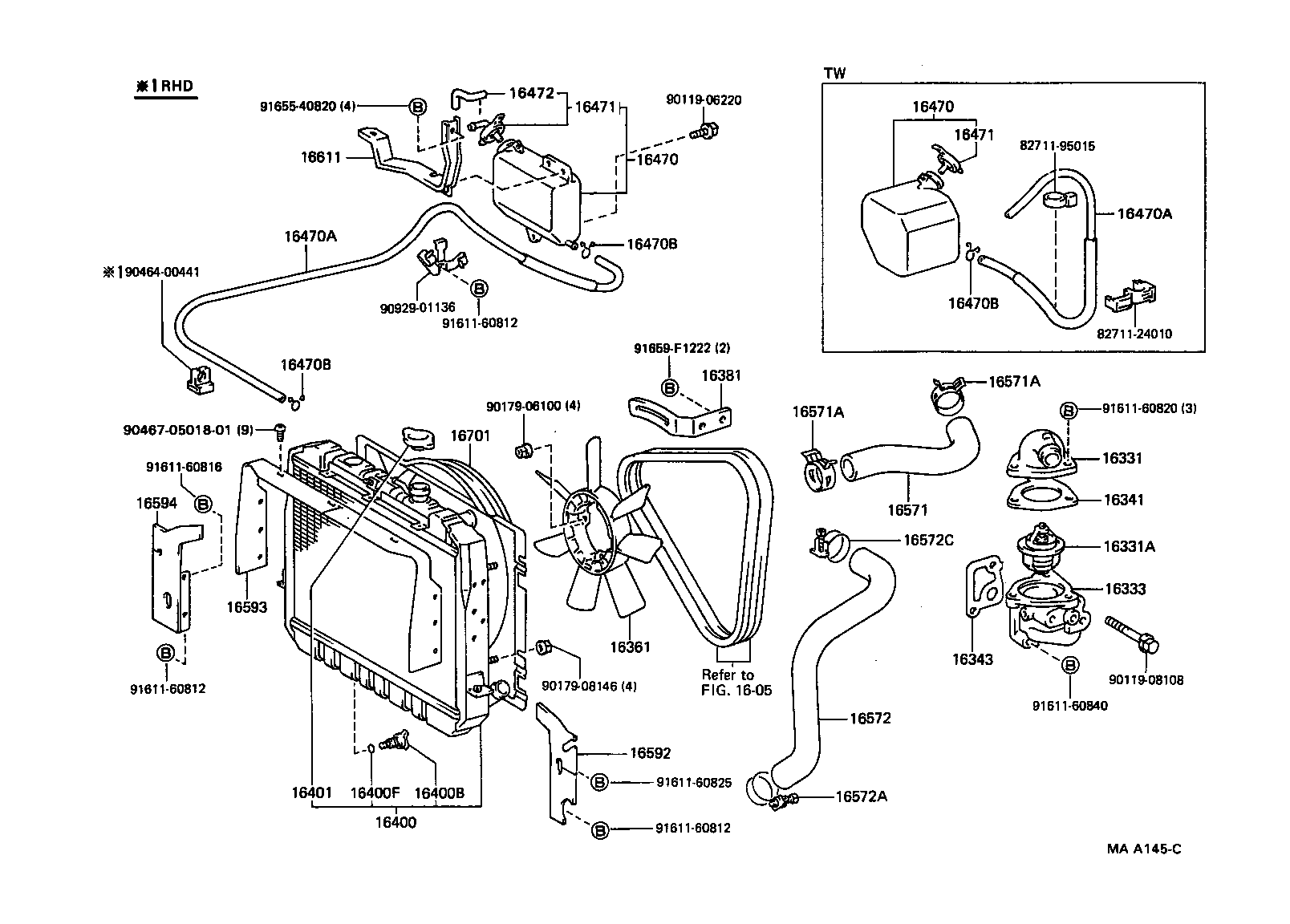 16567-54060 HOSE OR PIPE(FOR RADIATOR RESERVE TANK) product image