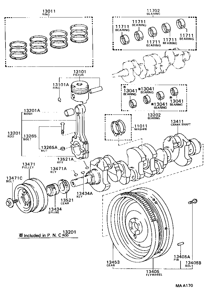 13103-73041 PISTON SUB-ASSY, W/PIN product image