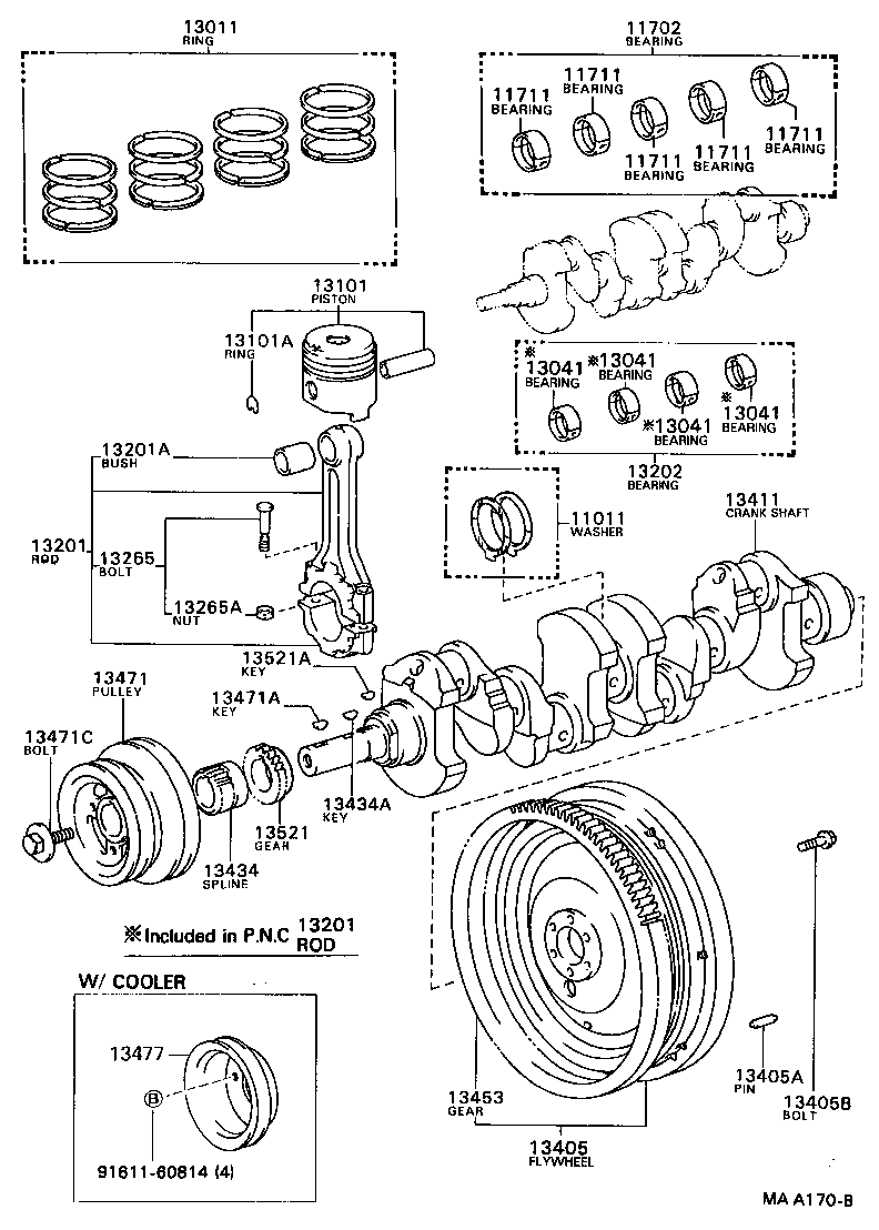 13101-78040 PISTON SUB-ASSY, W/PIN product image