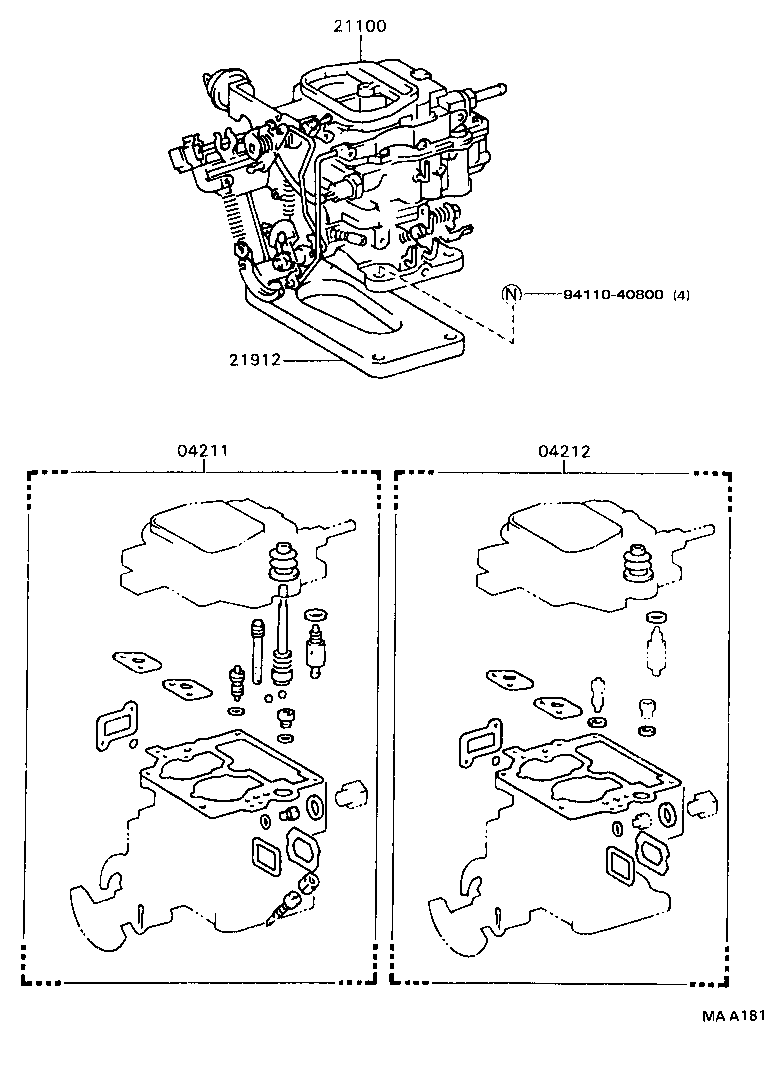 21100-73261 CARBURETOR ASSY product image