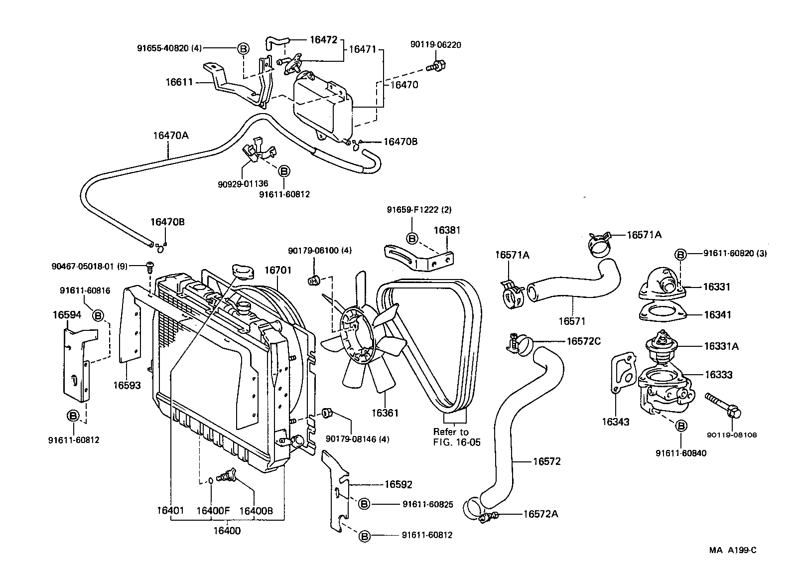 16572-54290 HOSE, RADIATOR, OUTLET product image