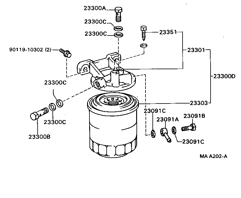 23300-78021 FILTER ASSY, FUEL(FOR DIESEL) product image