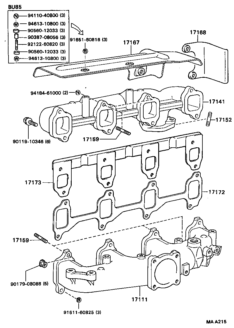 17167-56023 INSULATOR, EXHAUST MANIFOLD HEAT, NO.1 product image