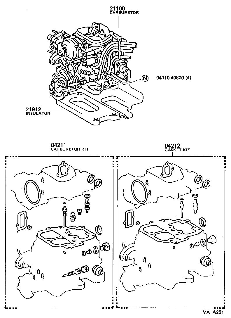 04212-73061 GASKET KIT, CARBURETOR product image