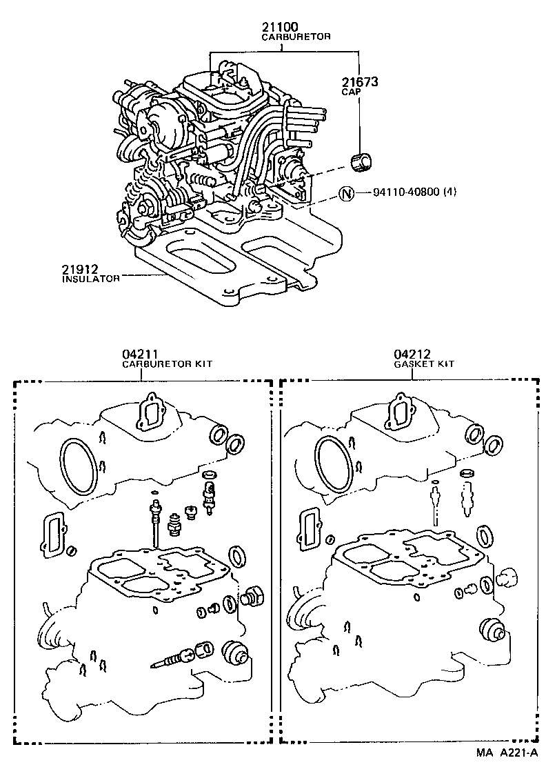 21100-73241 CARBURETOR ASSY product image