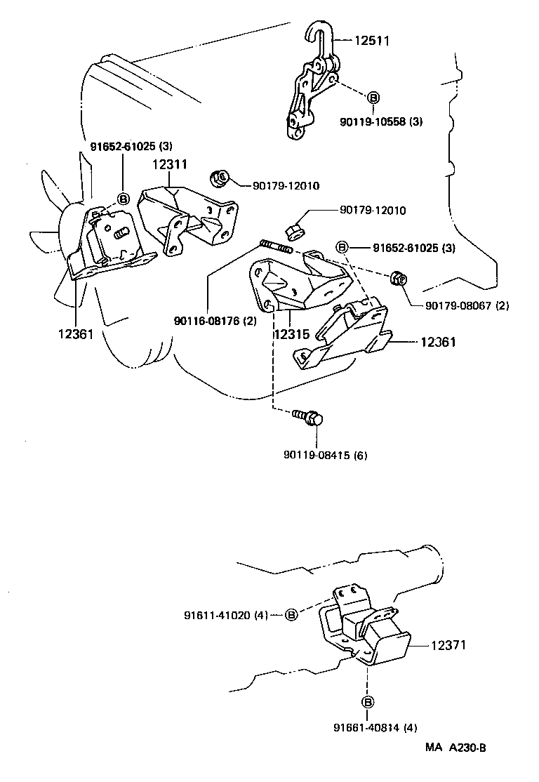 12307-50010 ABSORBER SUB-ASSY, ENGINE MOUNTING product image