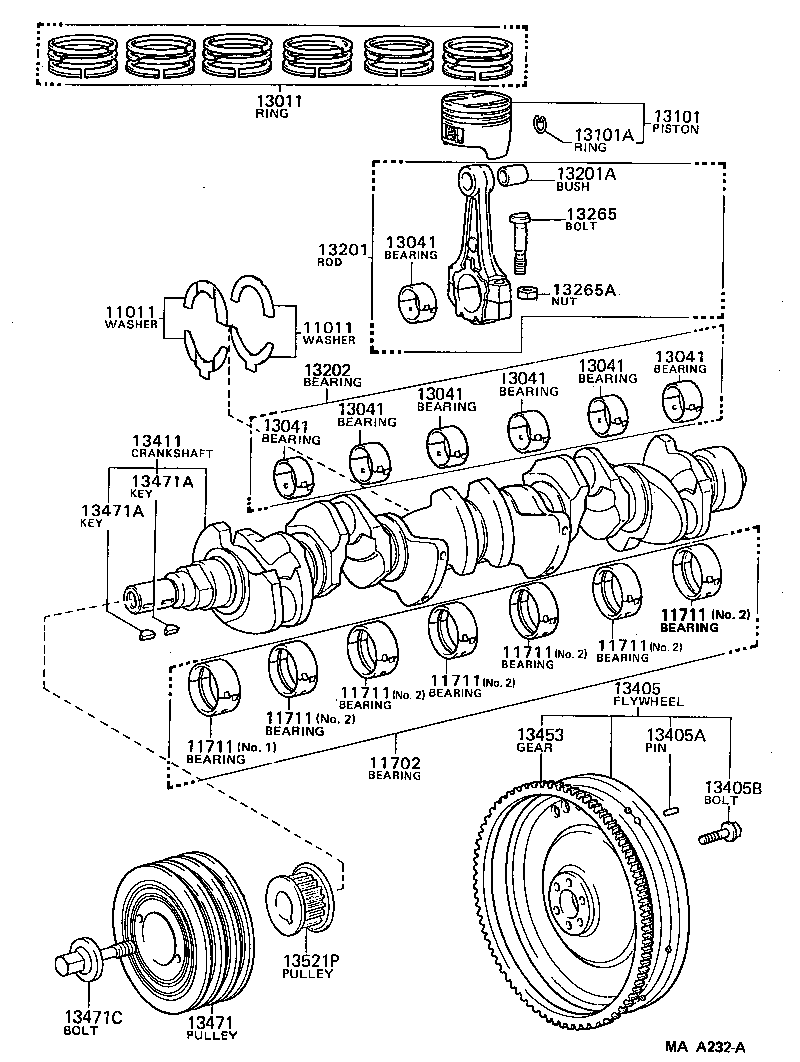 13103-73050 PISTON SUB-ASSY, W/PIN product image
