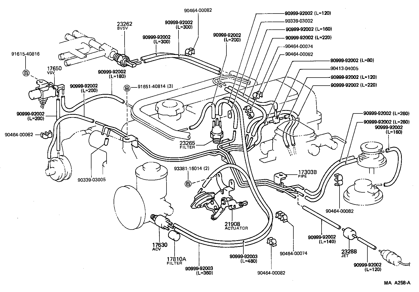 17303-71052 PIPE SUB-ASSY, AIR, NO.1 product image