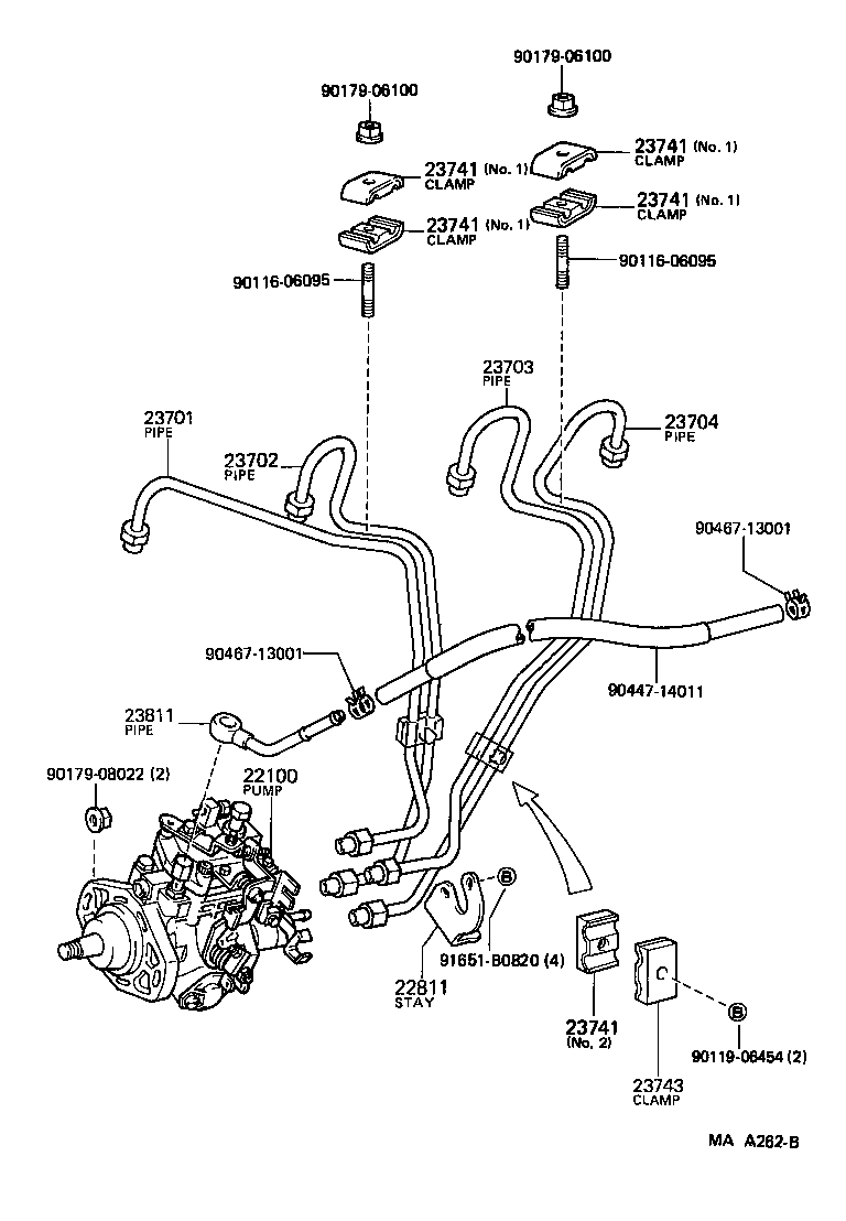 90447-14042 HOSE OR PIPE, FUEL(FOR INJECTION PUMP TO FUEL FILTER) product image