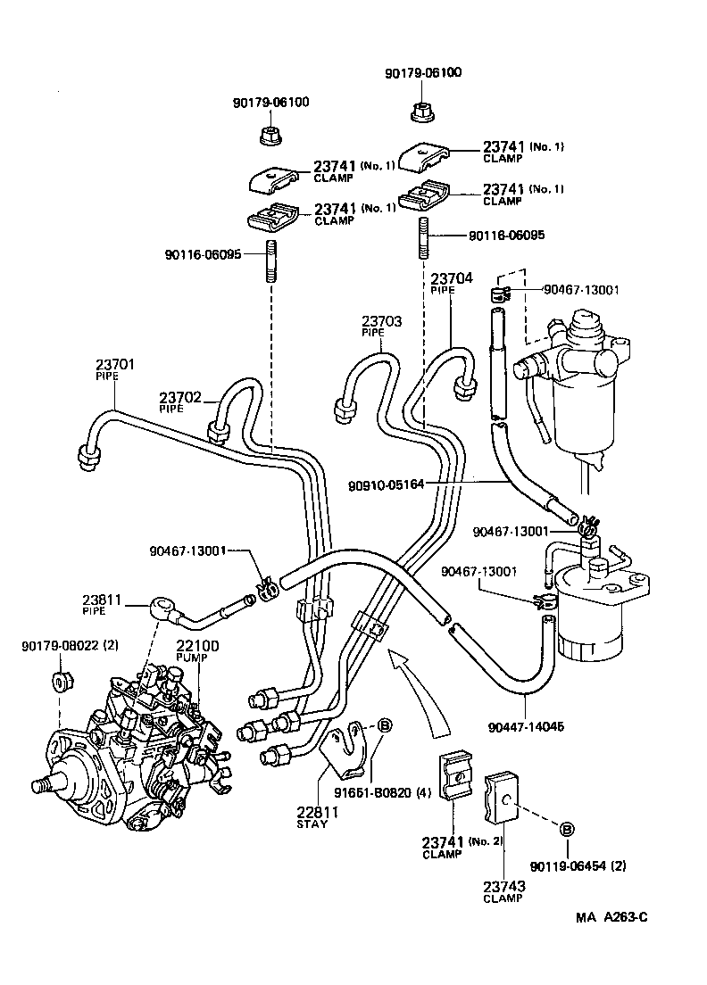 90447-14042 HOSE OR PIPE, FUEL(FOR INJECTION PUMP TO FUEL FILTER) product image