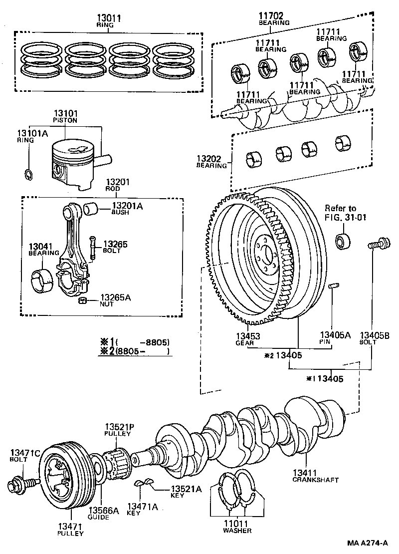 13101-73031 PISTON SUB-ASSY, W/PIN product image