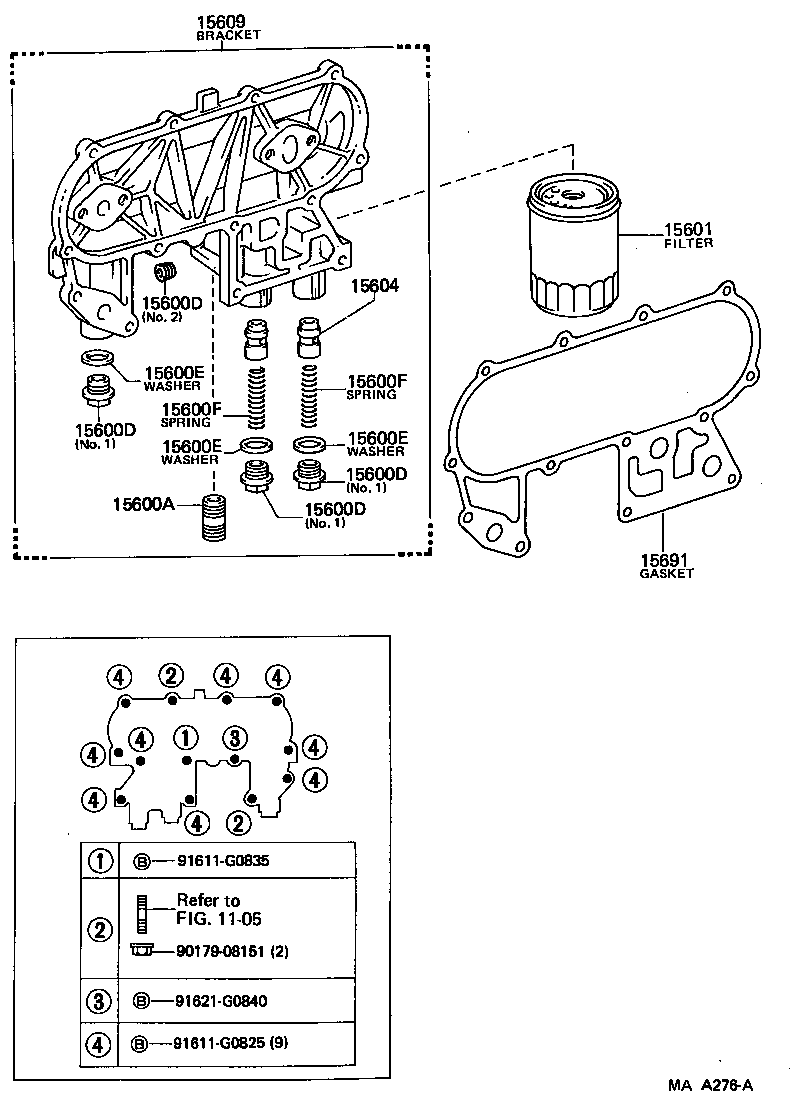 15609-54061 BRACKET SUB-ASSY, OIL FILTER product image