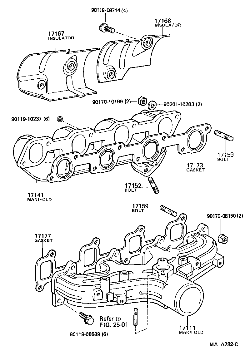 17141-54070 MANIFOLD, EXHAUST product image