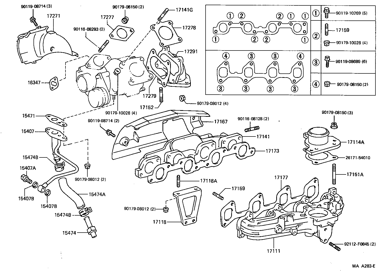 17141-54070 MANIFOLD, EXHAUST product image