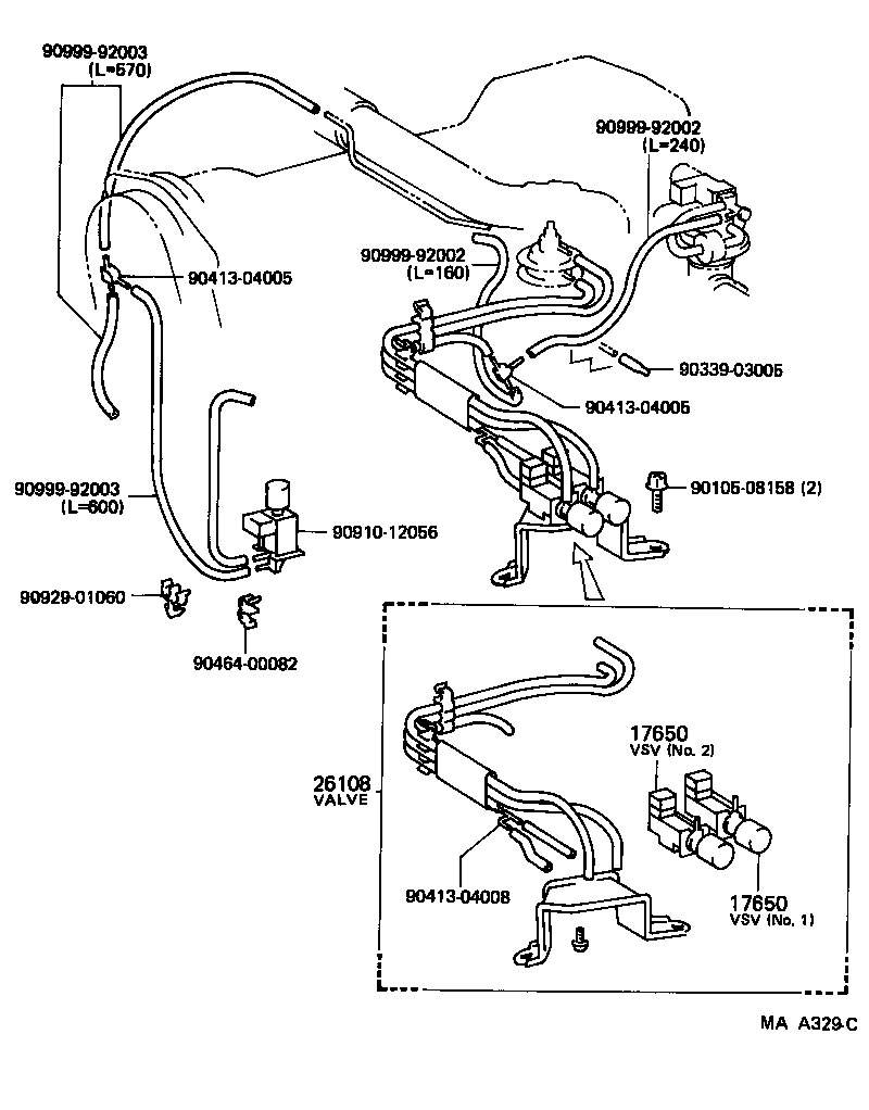 17303-70060 PIPE SUB-ASSY, VACUUM TRANSMITTING, NO.1 product image