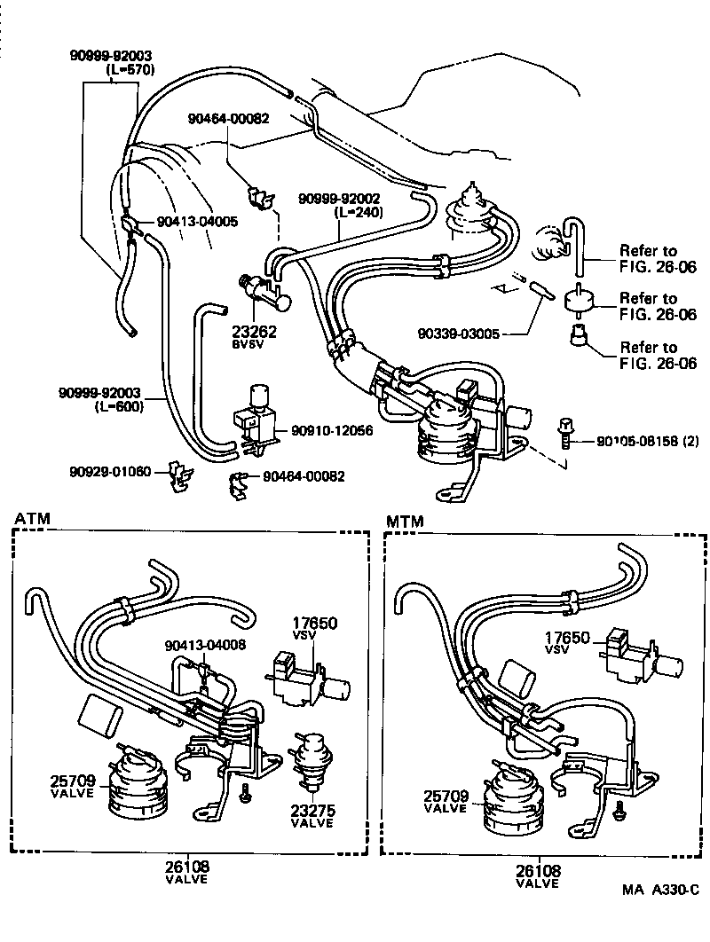 17303-70060 PIPE SUB-ASSY, VACUUM TRANSMITTING, NO.1 product image