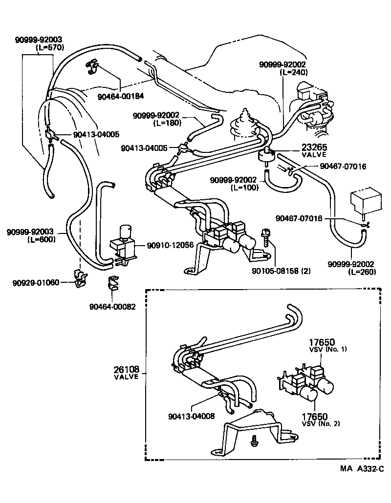 17303-70060 PIPE SUB-ASSY, VACUUM TRANSMITTING, NO.1 product image