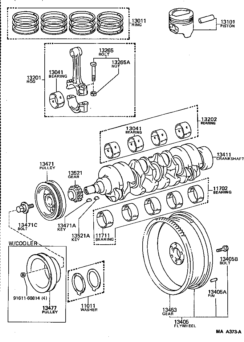 13103-73050 PISTON SUB-ASSY, W/PIN product image
