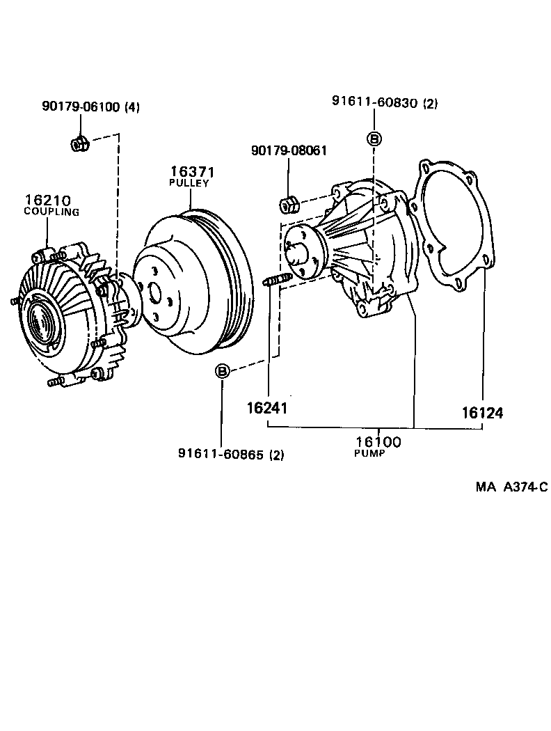 16100-79145 PUMP ASSY, ENGINE WATER product image