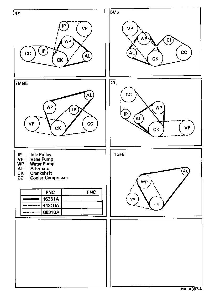 99322-50910 BELT, V (COOLER COMPRESSOR TO CRANKSHAFT PULLEY), NO.1 product image